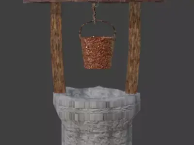 Medieval-Themed Water Well  Low-poly 3D model