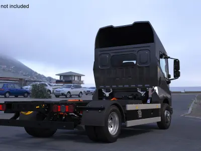 Electric Black Truck No Cargo 3D model