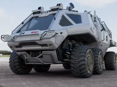 NASA Mars Lunar or Moon Terrain Rover Vehicle  Concept 3D model