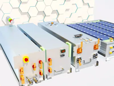 Automotive lithium battery pack - energy storage module 3D model