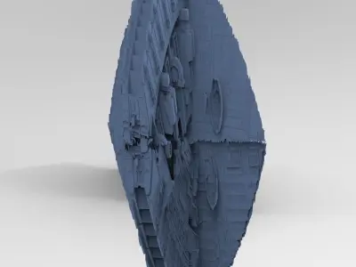 Art Deco Sci-Fi Disk Ship 2 3D model