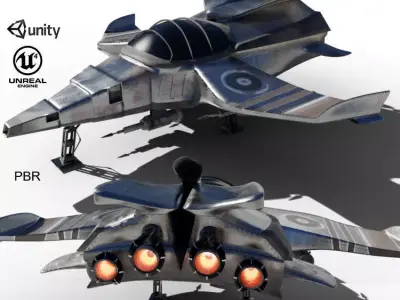Spaceship Airplane Low-poly 3D model