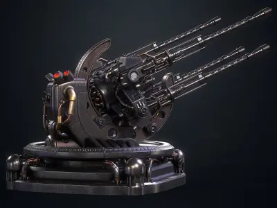 Guardian Cannon Low-poly 3D model