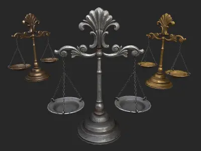 Balance Scales Low-poly 3D model