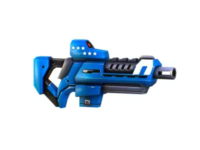 LowPoly Sci-Fi Cartoon Assault Rifle Future Low-poly 3D model 4
