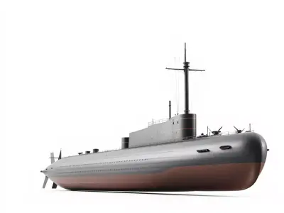 Sleek Submarine model pack Low-poly 3D model