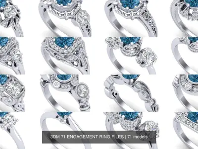 3DM 71 ENGAGEMENT RING FILES 3D Model Pack