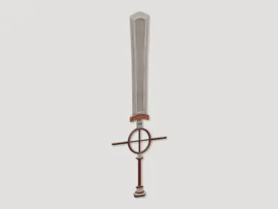 Stylized Rustic Sword Low-poly 3D model