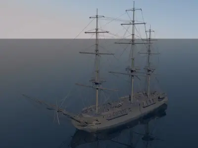 Ship USS Constitution 3D model
