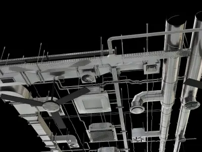 Ceiling Pipes 3D model