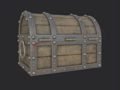 Treasure Chest Low Poly PBR Low-poly 3D model