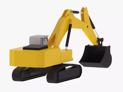 Excavator Construction R954C Simplified Low-poly 3D model