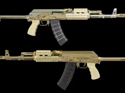 Ak-74 two ak - rifles Low-poly 3D model