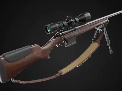 Hunting Rifle GameReady v2 Low-poly 3D model
