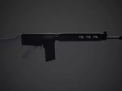 FN FAL Rifle  Game Ready Rigged and Animated Weapon Asset Low-poly 3D model