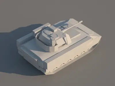 Bradley 3D model armoured tank Low-poly 3D model