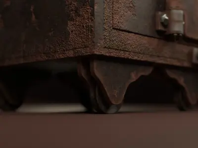 Vintage old Safe Rigged Low-poly 3D model