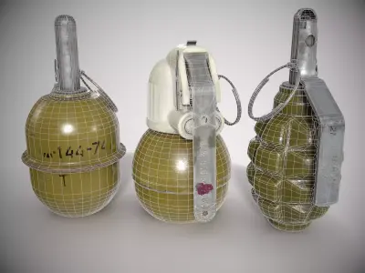 Soviet Grenade pack RGD-5 F1 and RGO lowpoly