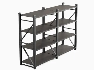 Steel Shelf 03 Low-poly 3D model