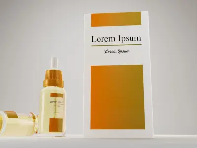 Ready Texture Cosmetic Oil Serum Dropper Bottle Box 3D Low Poly Low-poly 3D model