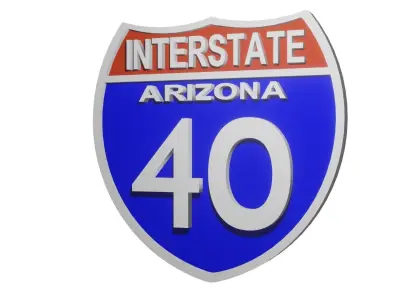 Sign Arizona Interstate 40 3D model