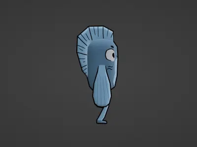 TEXTURED AND ANIMATED CUTE FISH Low-poly 3D model
