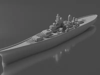 USS Iowa Low Poly Free 3D print model