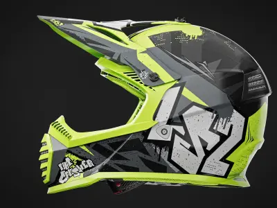 Motocross Helmet LS2 - Neon Version 3D model