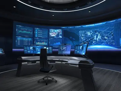 Small control room 3D model purchase