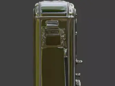 Retro-Futuristic Atompunk Gas Pump Low-poly 3D model