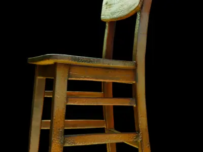 Antique Wooden Chair 3D print model