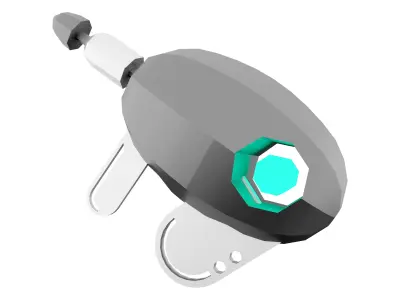 3d ray gun low poly icon 3D model