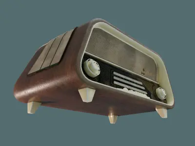 Old Radio Low-poly 3D model