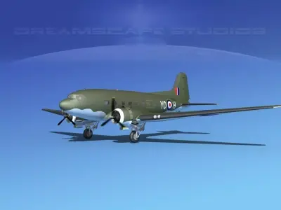 Douglas C-47 Dakota RAF V01 3D model