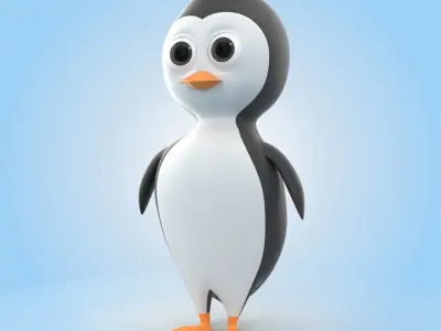 Penguin cartoon 3D model