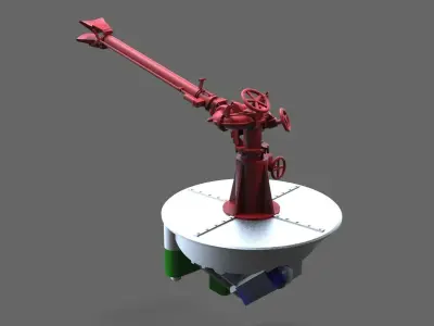 Extinguishing monitor 2axis self turning 3D print model
