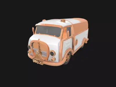 Steampunk Van 3D Model RetroFuturistic Victorian Era Low-poly 3D model purchase