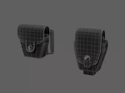 Handcuffs Pouches Case Low-poly 3D model