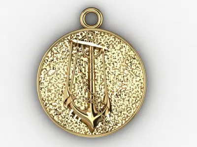 Anchor Pendant 3D print model by HovoK