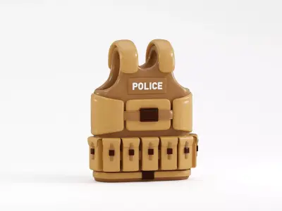 Bulletproof Police Vest Low-poly 3D model