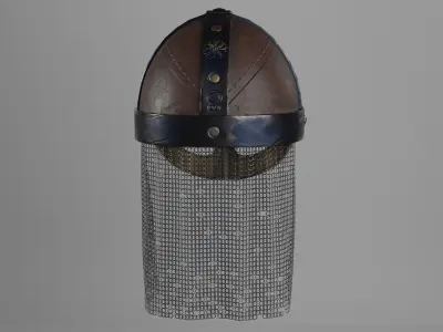 Viking Helmet Low-poly 3D model 4