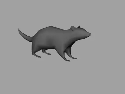 Low Poly Rat model cat Low-poly 3D model