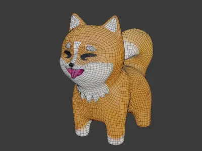 Free Cute Toon Shiba Inu Free low-poly 3D model