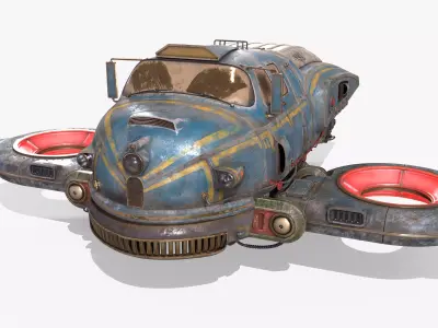Old Sci Fi Ship 3D model