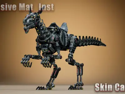 Sci-Fi Dino Velociraptor 2 Low-poly 3D model