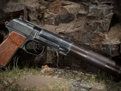 PB Makarov Pistol Low-poly 3D model