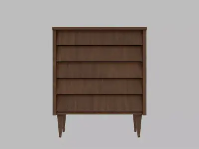 1950s Tallboy Walnut Dresser Free 3D model