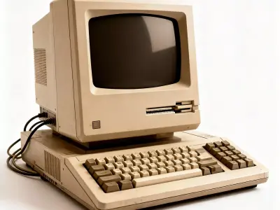 Retro 1980s Personal Computer Terminal 3D Model Low-poly 3D model