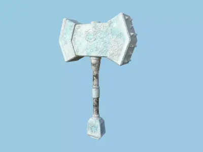 Medieval War Hammer 05 Frost Elemental - Fantasy Weaponry Low-poly 3D model