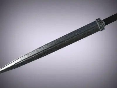 Default Caucasian dagger Qama or Cossack dagger Low-poly 3D model